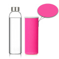 healthiest life factory single wall glass water bottle with metal lid